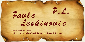 Pavle Leškinović vizit kartica